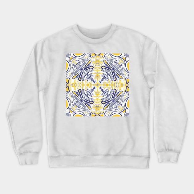 Mediterranean Pattern Crewneck Sweatshirt by Hermanitas Design